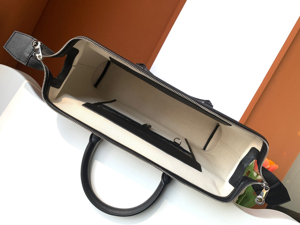 CISALPIN DOCUMENT CASE 39 IN BLACK GOYARDINE CANVAS AND CALFSKIN