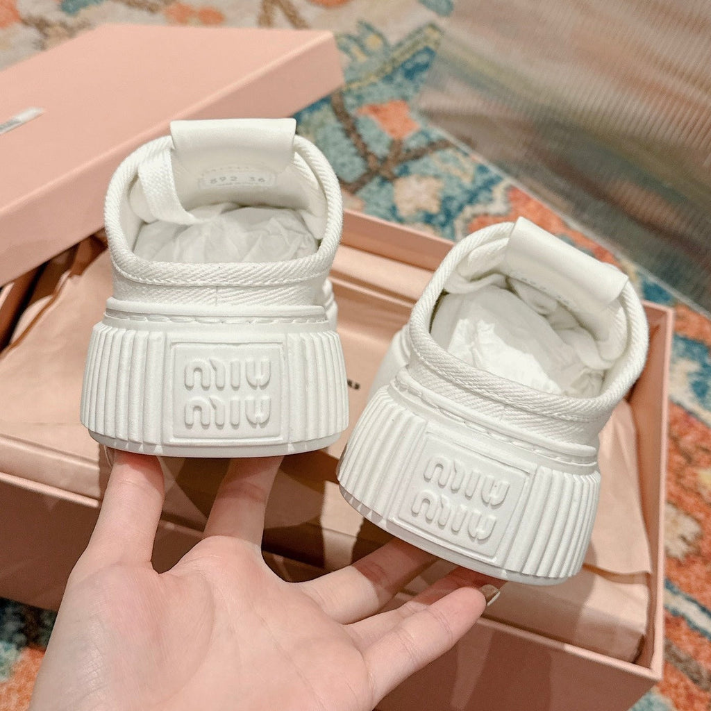 Sneakers Mules White Canvas