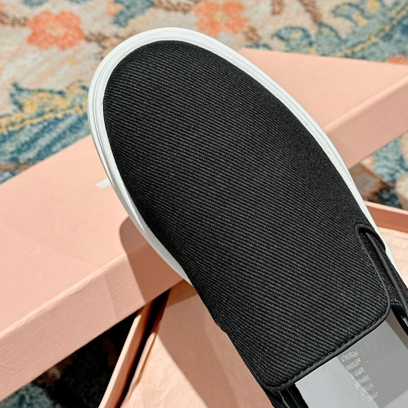 Slip-on Shoes  High Sole Black Canvas