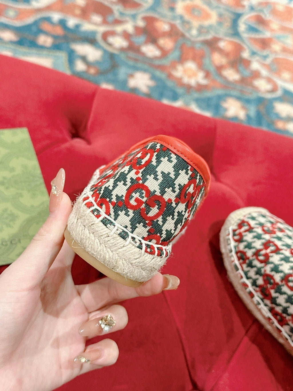 GG ESPADRILLE LOAFER CRIMSON AND OCEAN CANVAS