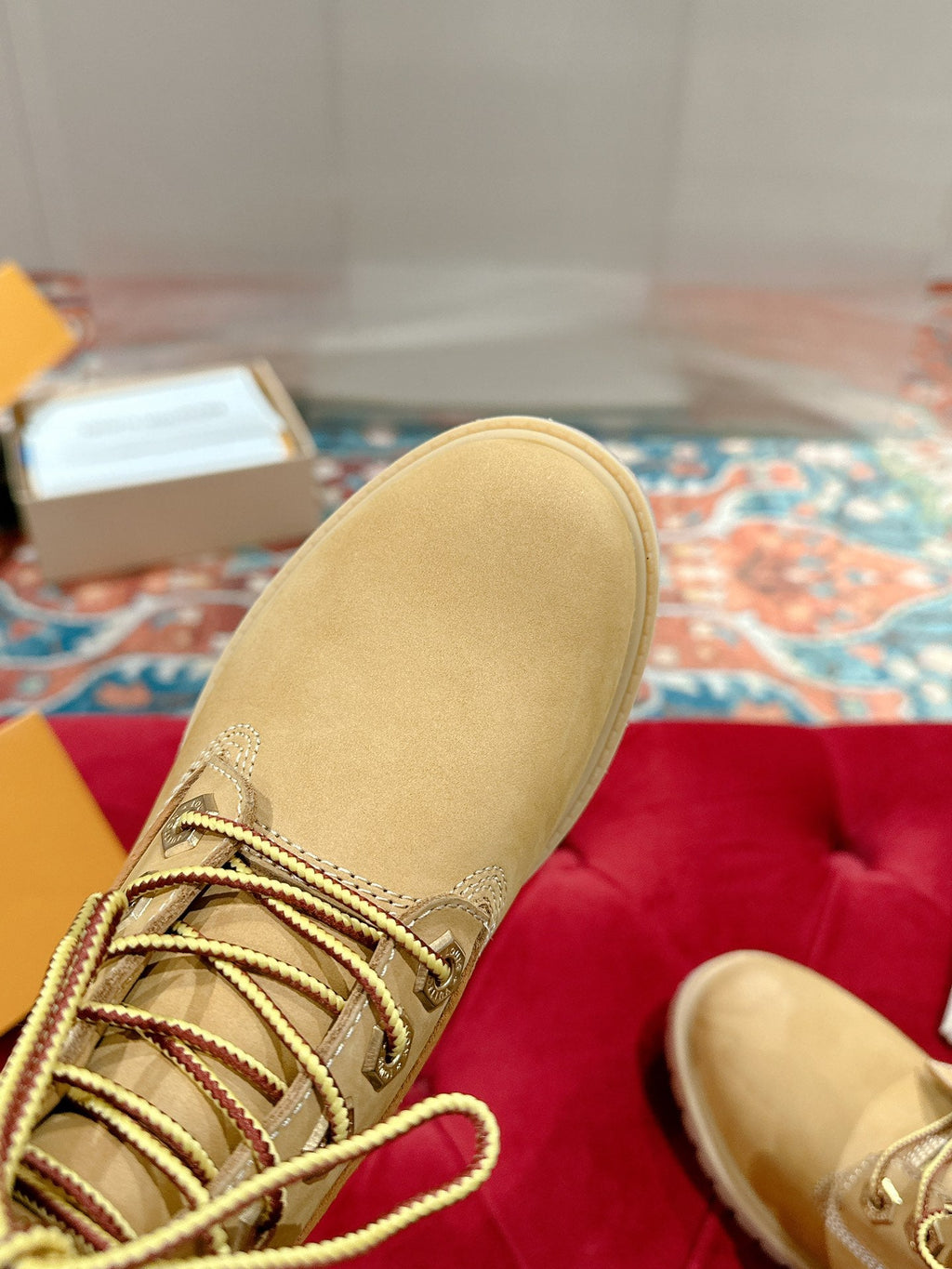 LV X TIMBERLAND ANKLE BOOT IN TORTILLA BROWN SUEDE