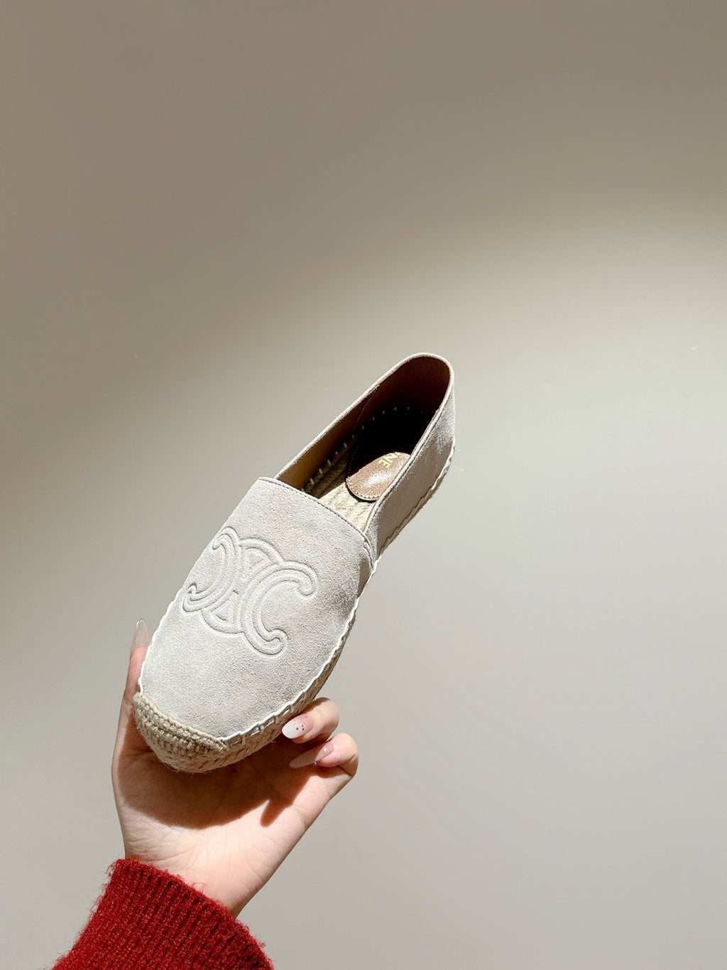 ESPADRILLES WHITE SUEDE EMBOSSED LOGO