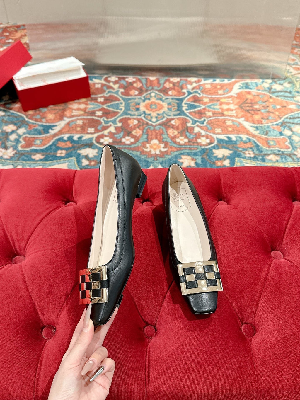 TROMPETTE BALLERINAS IN BLACK SHINY CALFSKIN