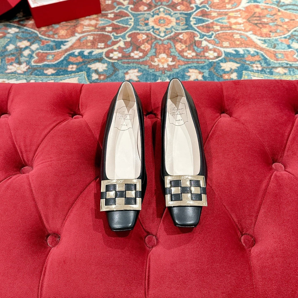 TROMPETTE BALLERINAS IN BLACK SHINY CALFSKIN