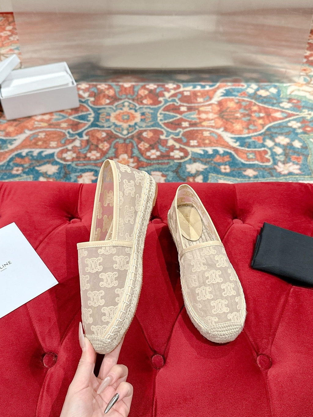 ESPADRILLES IN BEIGE MESH