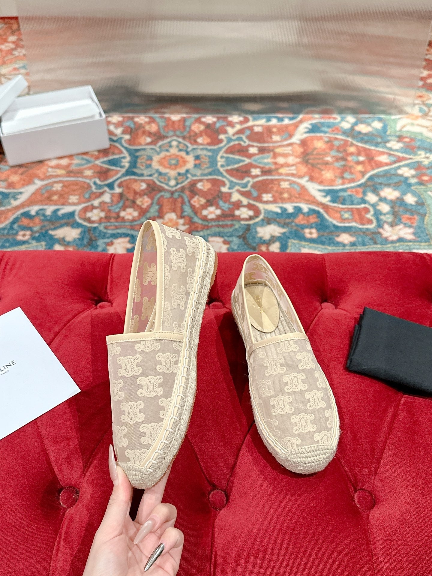 ESPADRILLES IN BEIGE MESH