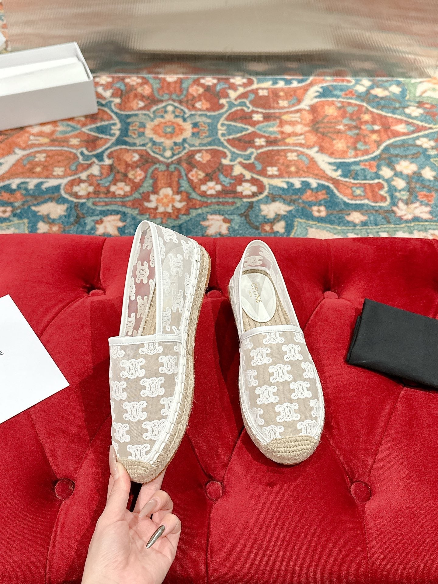 ESPADRILLES IN WHITE MESH