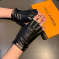 FINGERLESS GLOVES IN BLACK LAMBSKIN 453646