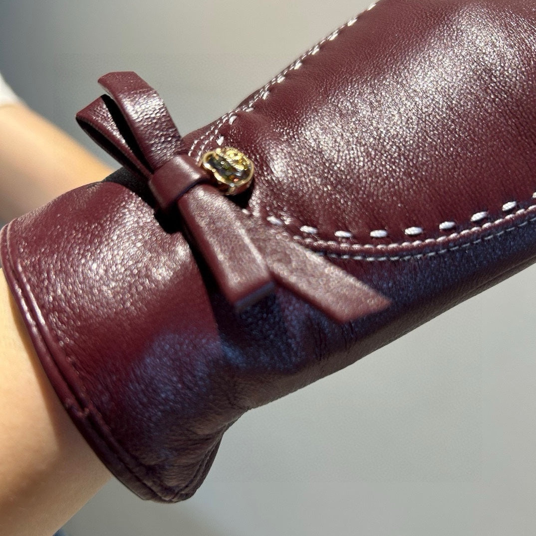 GLOVES IN SANGRIA RED LAMBSKIN 456335