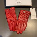 TOUCHSCREEN GLOVES IN RED LAMBSKIN AND FABRIC LINING 463860