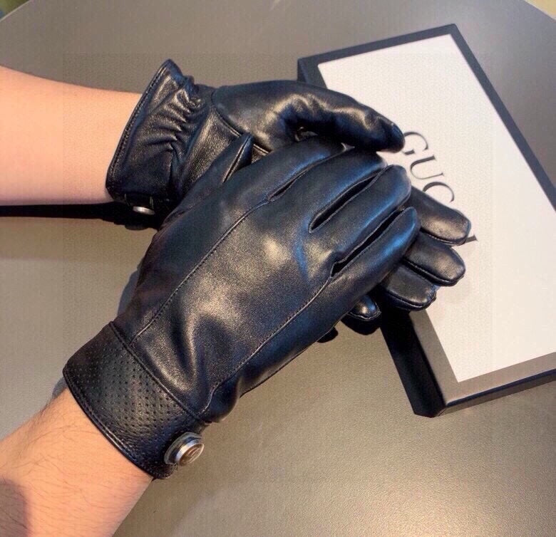 GLOVES IN BLACK CALFSKIN AND FLEECE LINING 465014