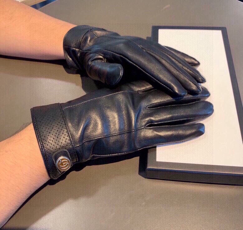 GLOVES IN BLACK CALFSKIN AND FLEECE LINING 465014
