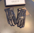 GLOVES IN BLACK CALFSKIN AND FLEECE LINING 465014