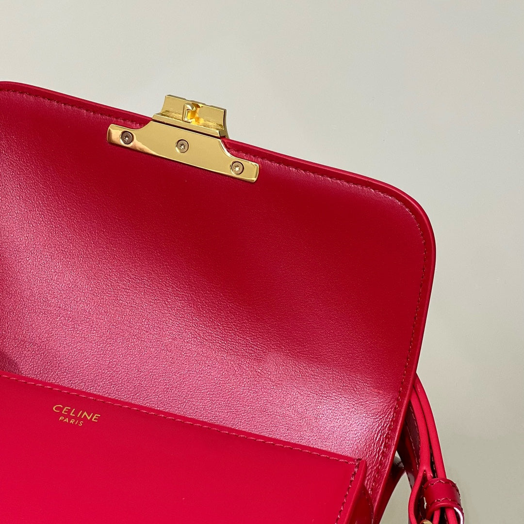 MINI CLAUDE 22 SHINY CALFSKIN CHERRY RED