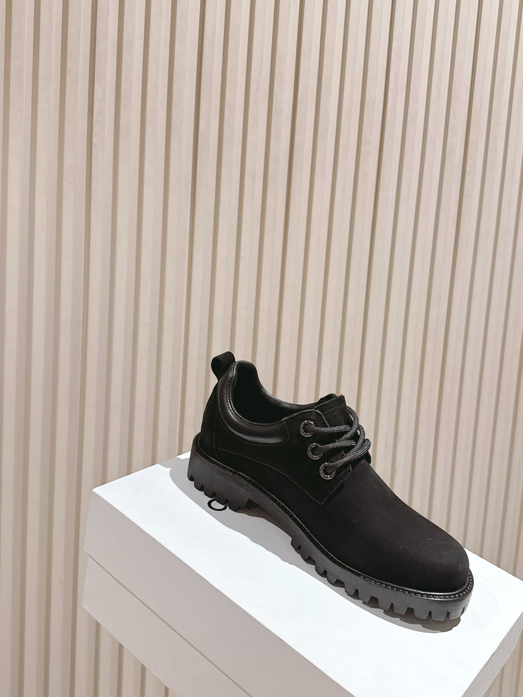 CELINE 25S LOW CUT MARTIN BOOTS IN BLACK CALFSKIN