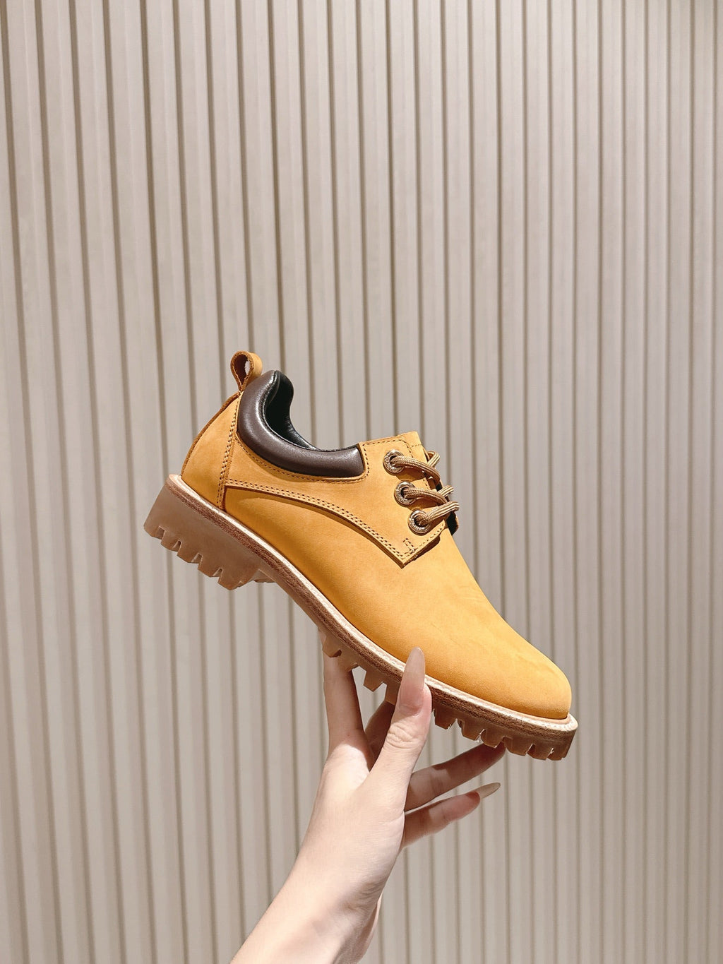 CELINE 25S LOW CUT MARTIN BOOTS IN MEDIUM ORANGE CALFSKIN