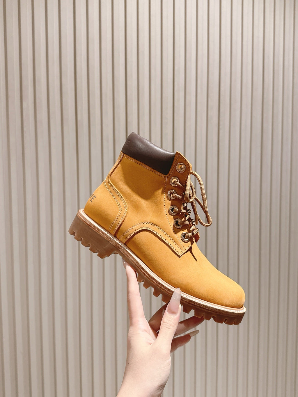 CELINE 25S MARTIN BOOTS IN MEDIUM ORANGE CALFSKIN