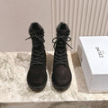 CELINE 25S SHORT MARTIN BOOTS IN BLACK CALFSKIN