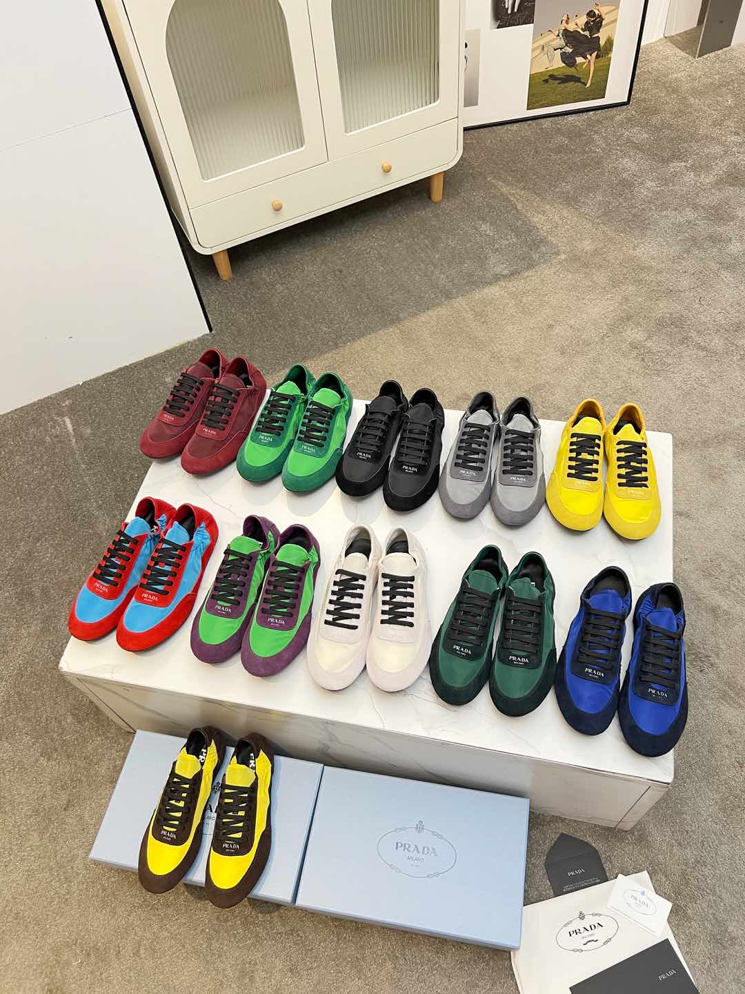 COLLAPSE SNEAKERS IN GREEN SUEDE AND NYLON