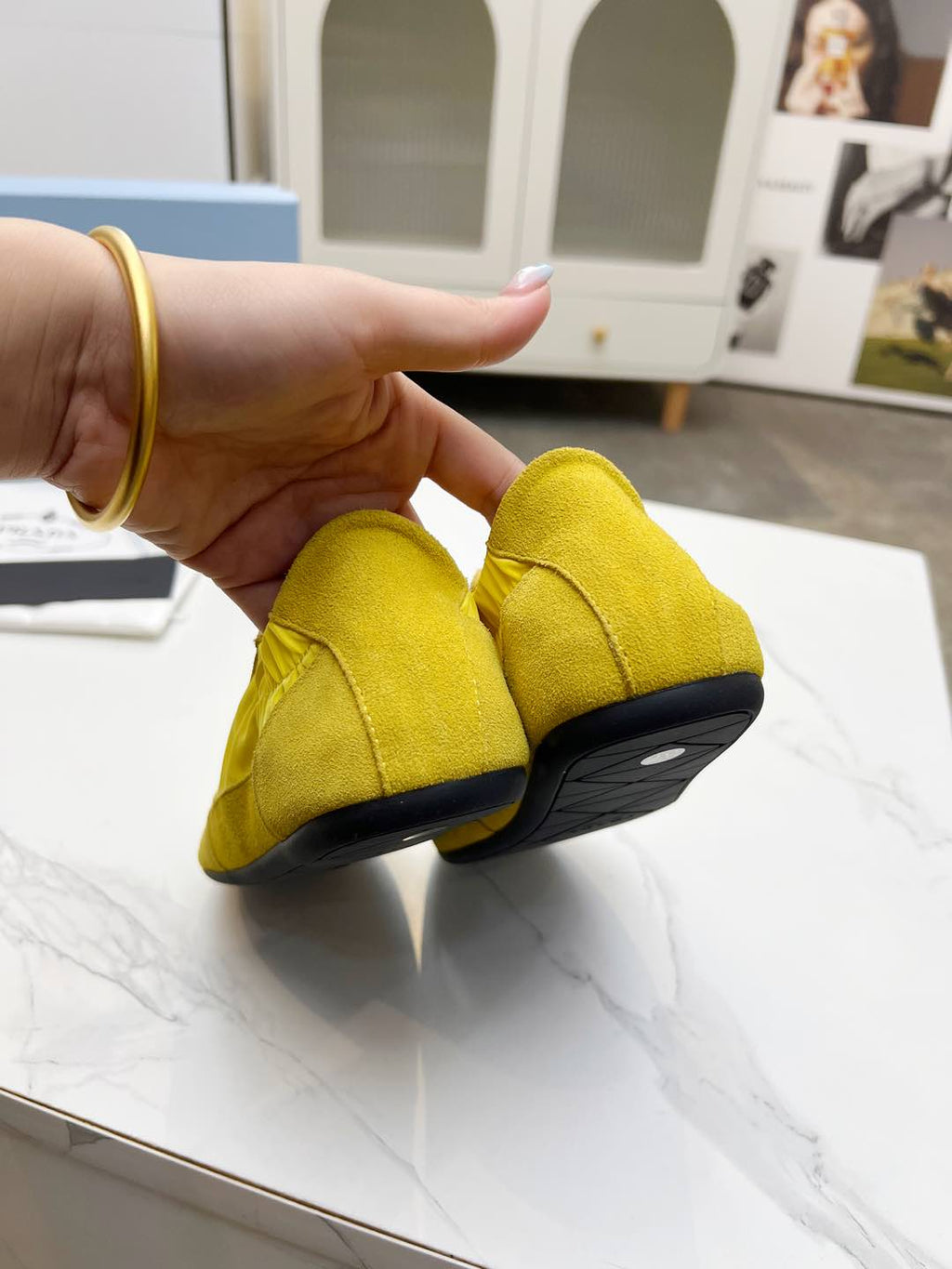 COLLAPSE SNEAKERS IN YELLOW SUEDE AND NYLON