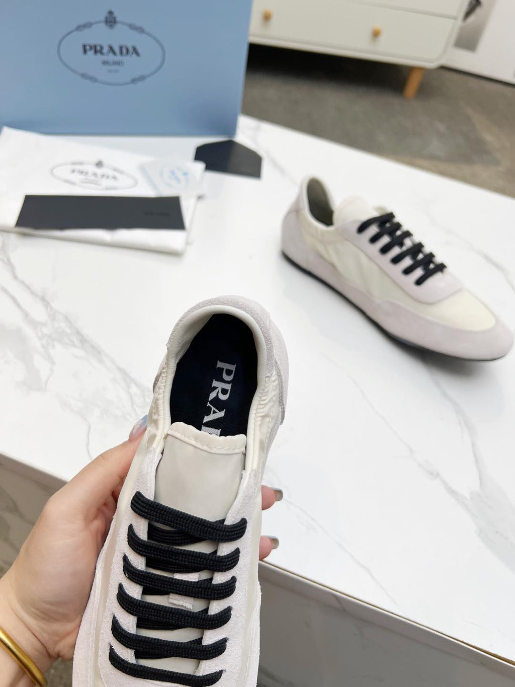 COLLAPSE SNEAKERS IN BEIGE SUEDE AND NYLON