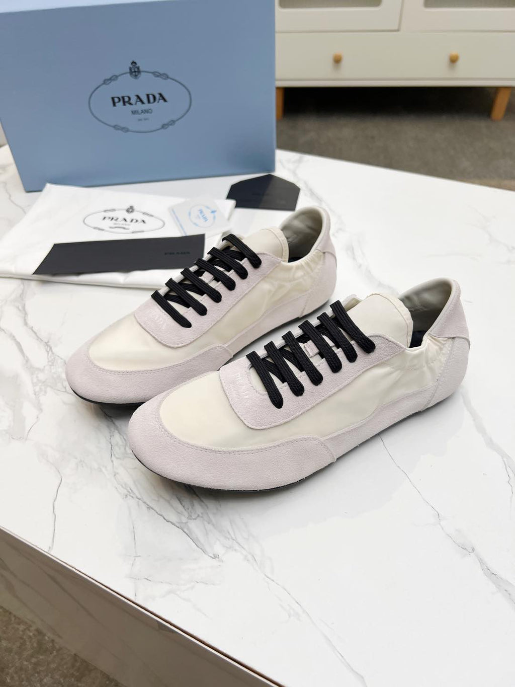 COLLAPSE SNEAKERS IN BEIGE SUEDE AND NYLON