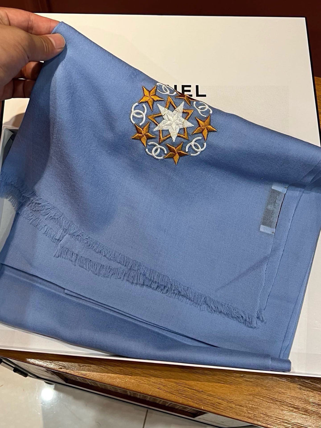 SCARF 200 CM IN ELECTRIC BLUE CASHMERE 394616