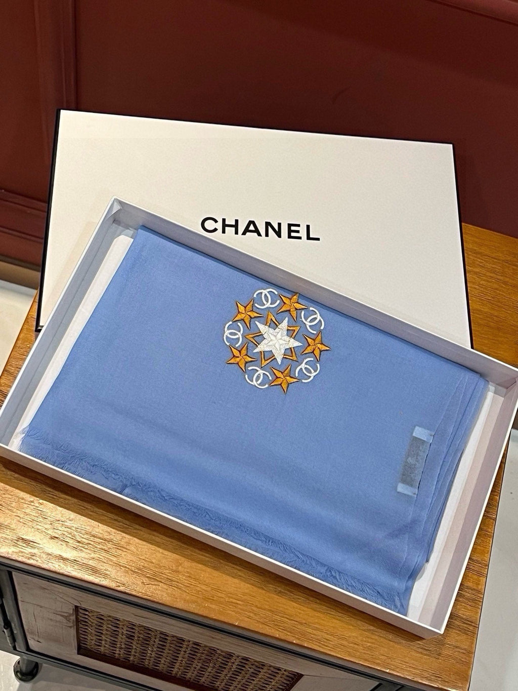 SCARF 200 CM IN ELECTRIC BLUE CASHMERE 394616