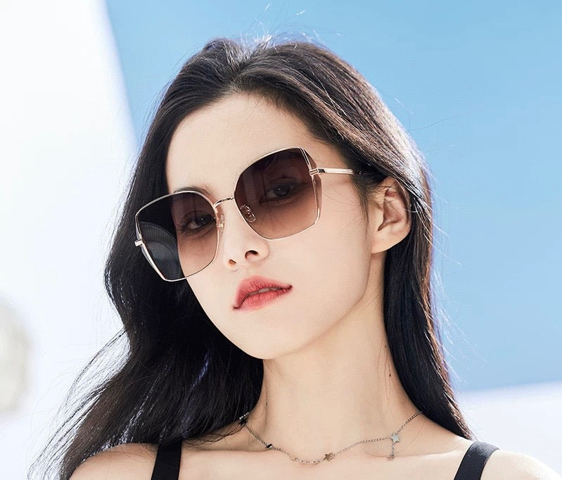 OVERSIZED RECTANGULAR FRAME SUNGLASSES G1641 IN METAL
