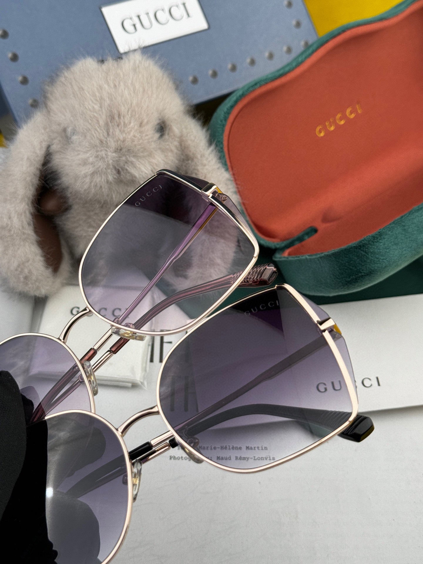 OVERSIZED RECTANGULAR FRAME SUNGLASSES G1641 IN METAL