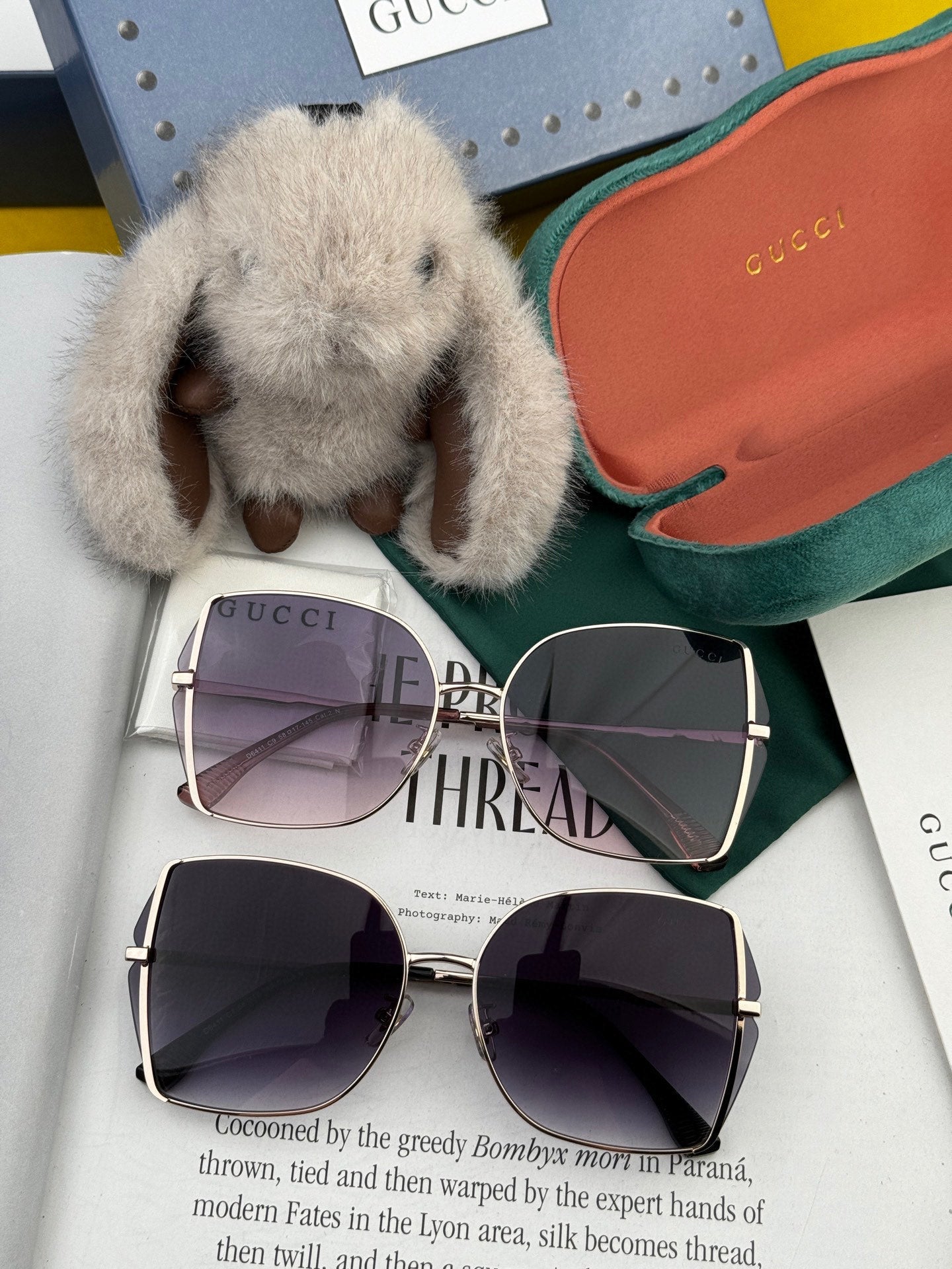 OVERSIZED RECTANGULAR FRAME SUNGLASSES G1641 IN METAL