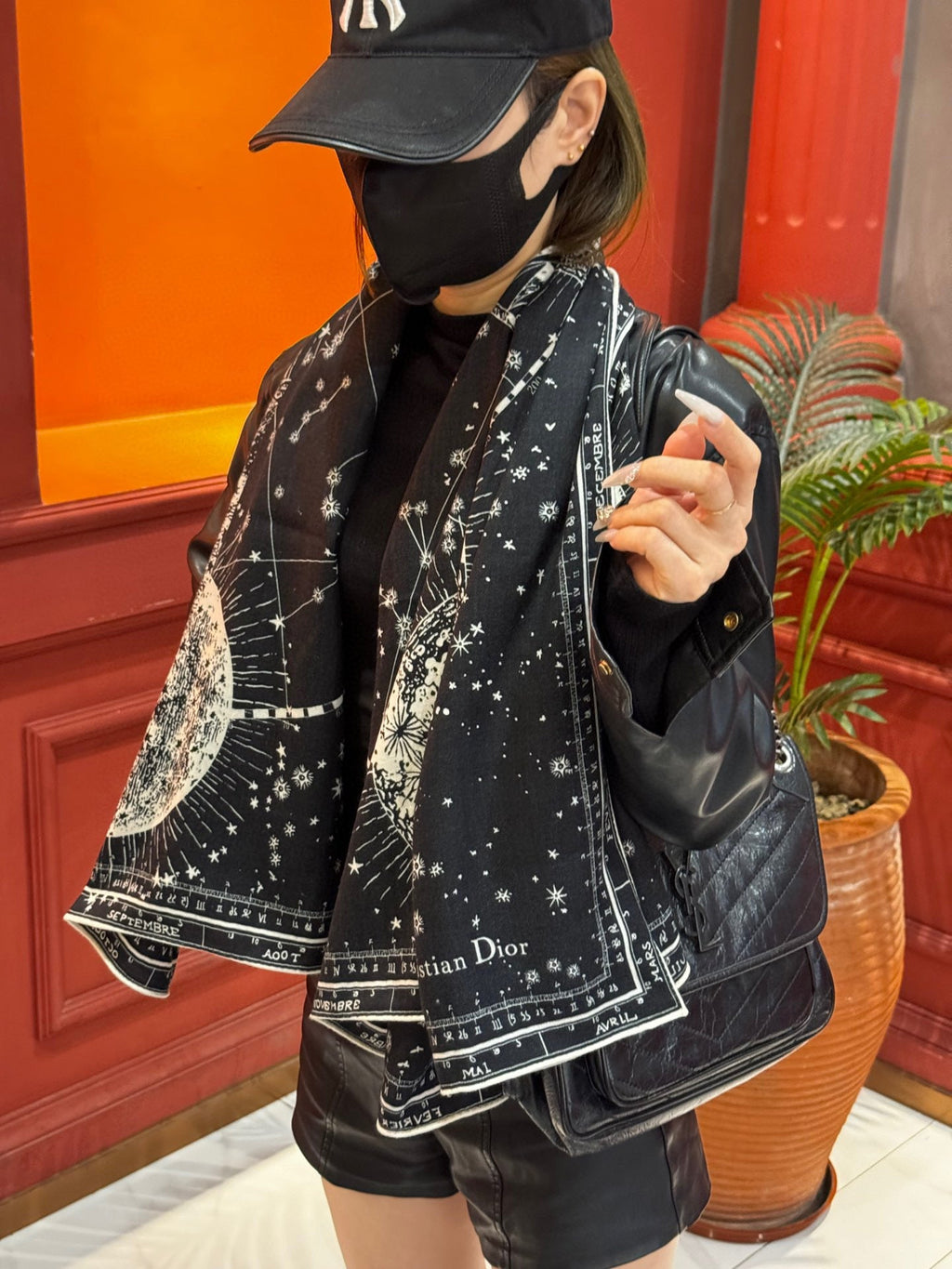 DIOR SCARF 140 CM IN SILK-CASHMERE BLEND 735816