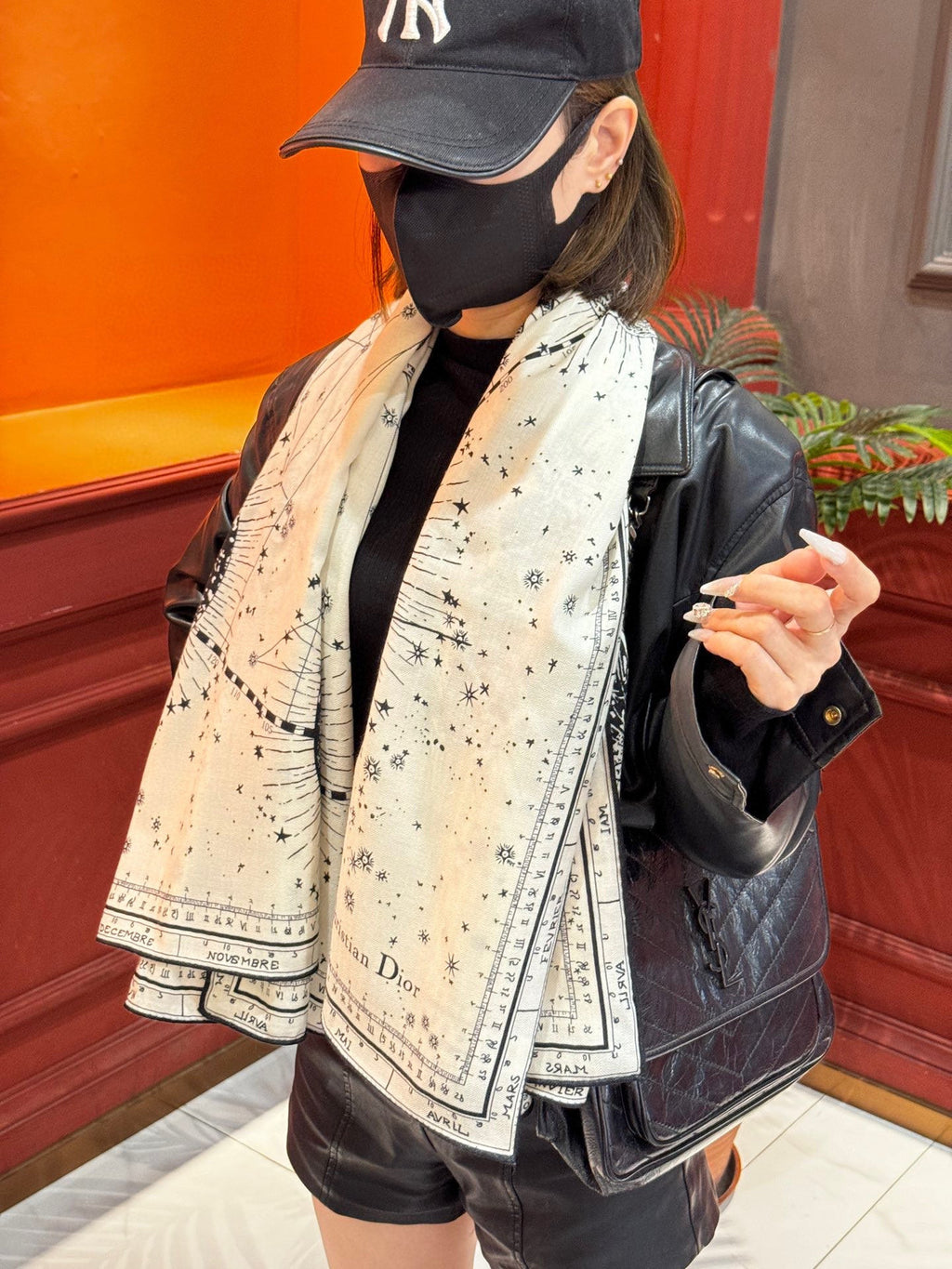 DIOR SCARF 140 CM IN SILK-CASHMERE BLEND 735817