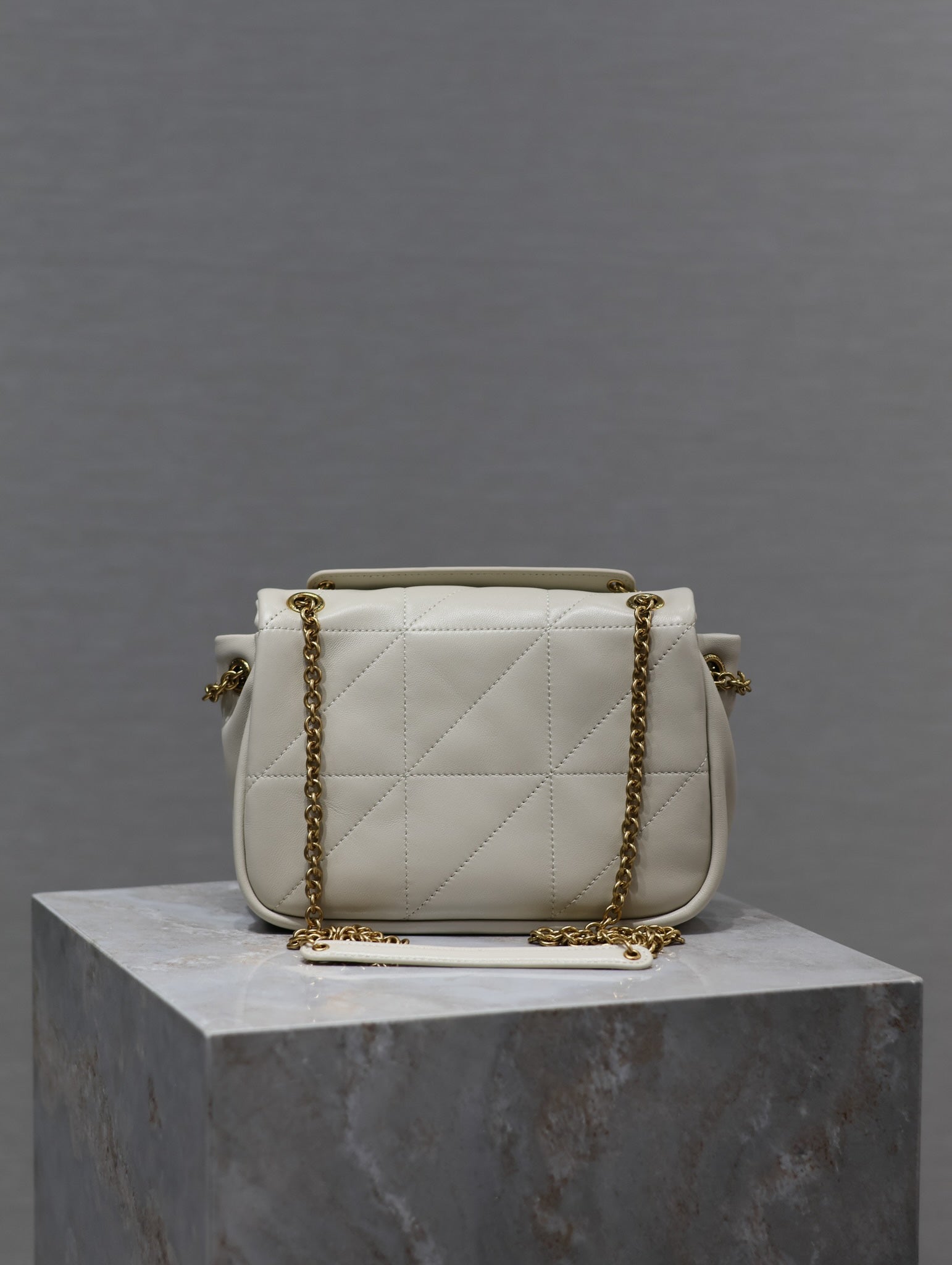 YSL 25S JAMIE MINI 20 IN BLANC VINTAGE LAMBSKIN GOLD HARDWRE