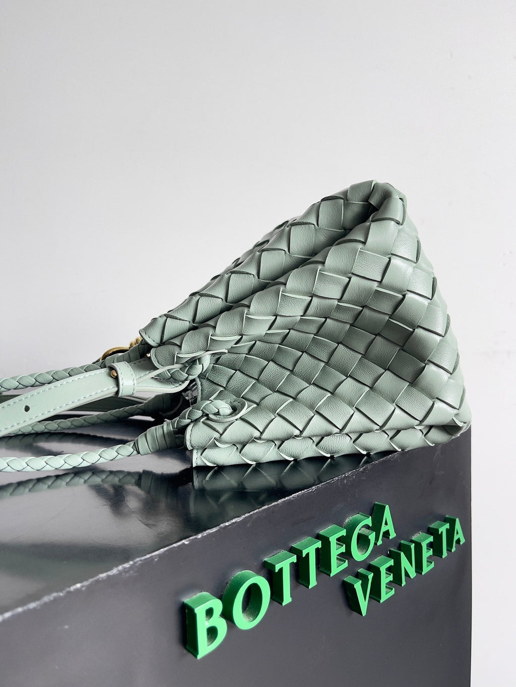 BV Small Parachute 21 Seafoam Lambskin Ghw