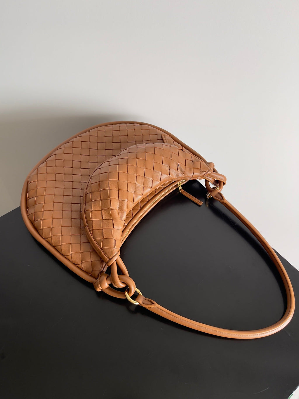 MEDIUM GEMELLI SHOULDER BAG 36 IN BROWN LAMBSKIN