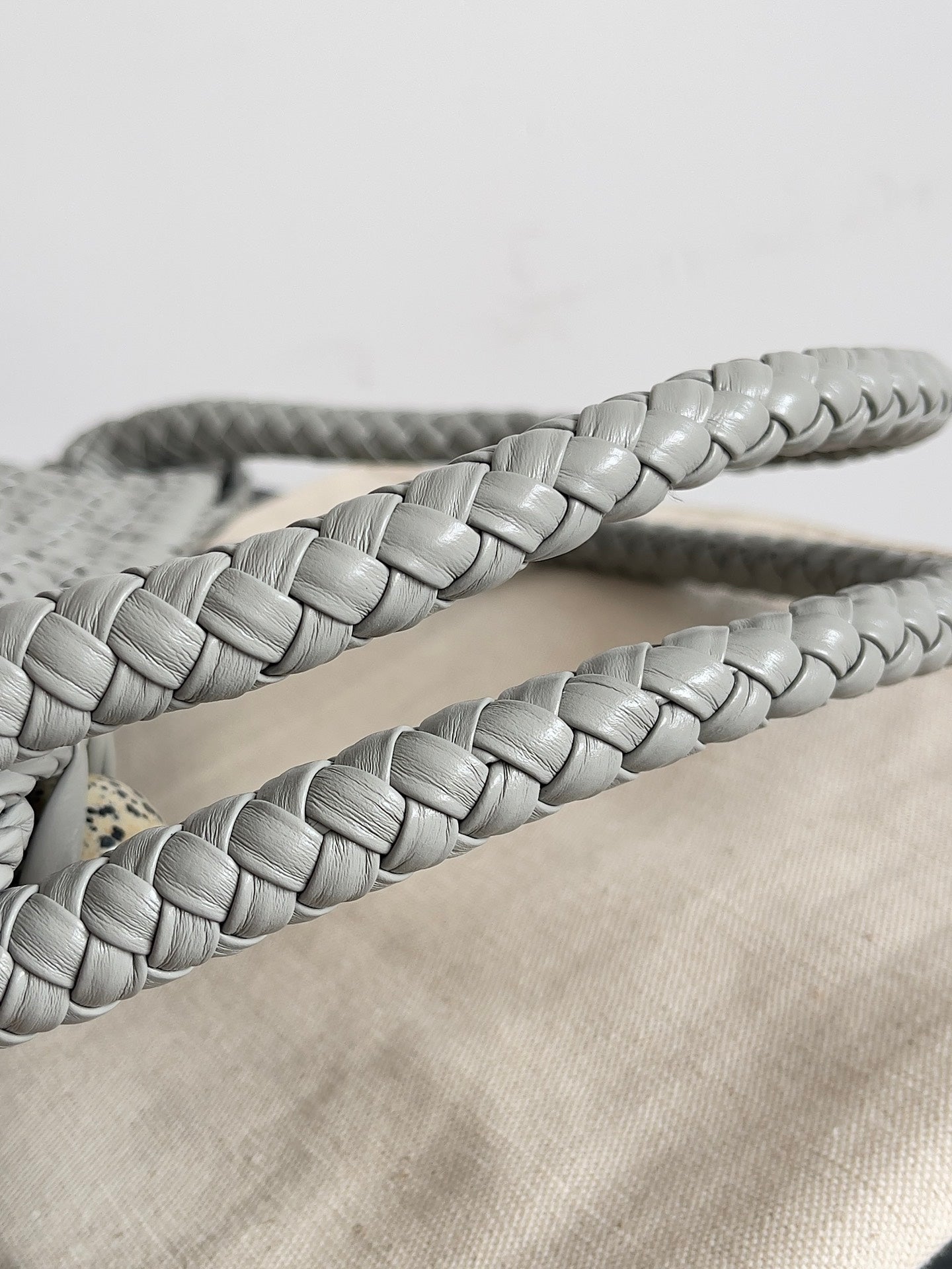 TOSCA SHOULDER BAG 27 IN AGATE GREY LAMBSKIN WITH DALMATA STONE DETAIL