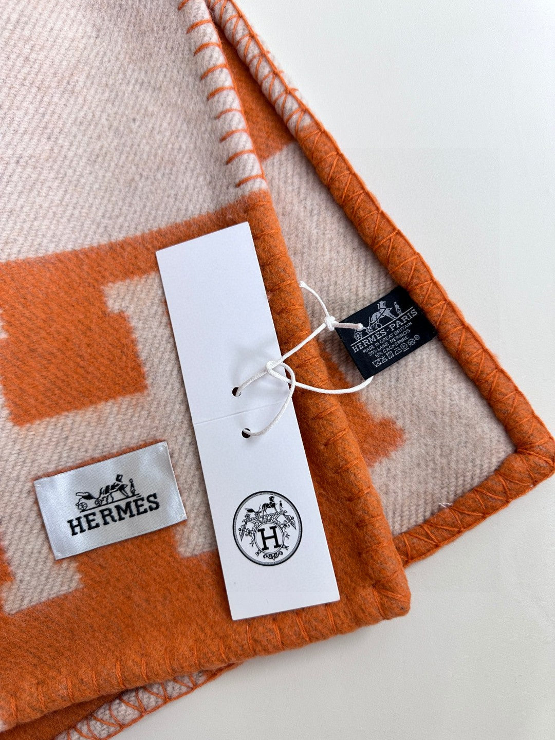 AVALON THROW BLANKET 170 CM IN TIGER ORANGE CASHMERE 294474