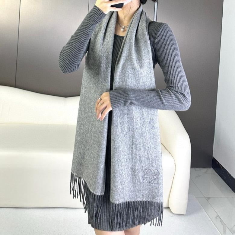 SCARF 180 CM IN MOUSE GRAY CASHMERE 383862