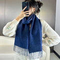 SCARF 180 CM IN NAVY BLUE CASHMERE 398419