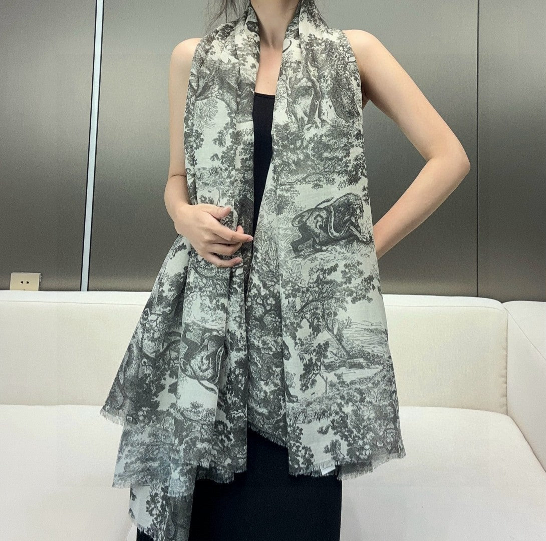 DIOR SCARF 180 CM IN CASHMERE-SILK BLEND 706550