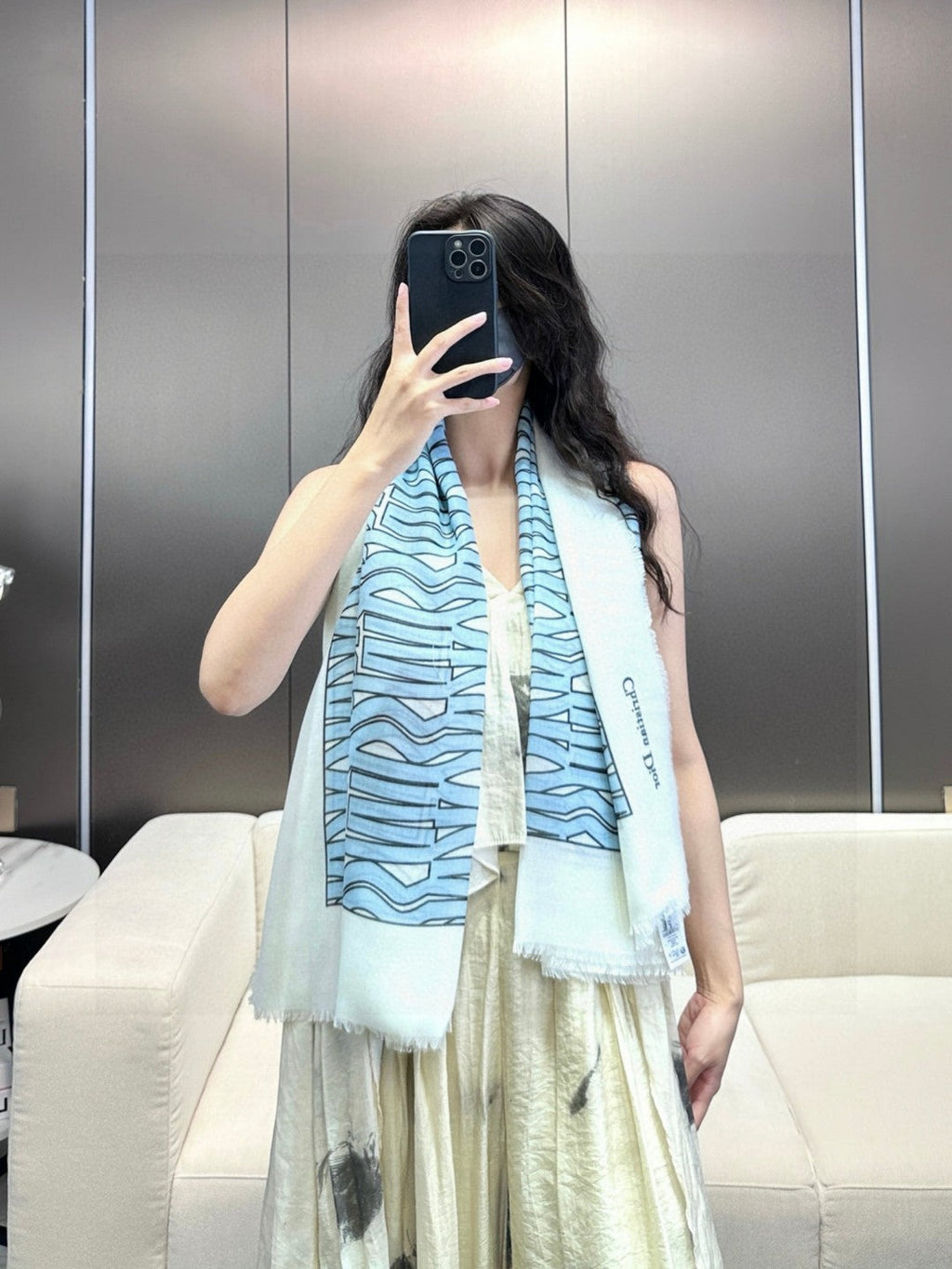 DIOR SCARF 180 CM IN SILK 654447