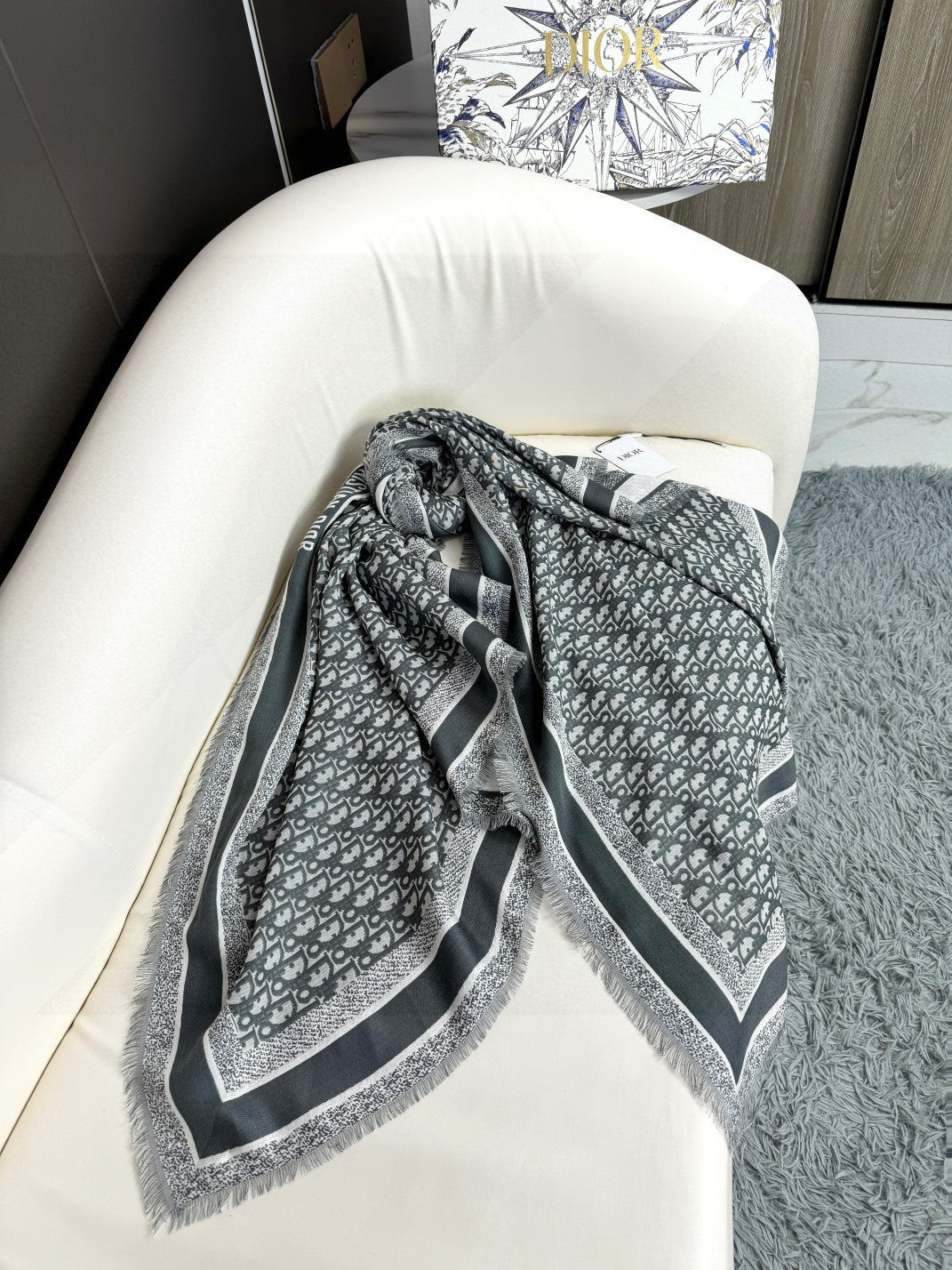 DIOR SCARF 140 CM IN SILK-WOOL BLEND 702041