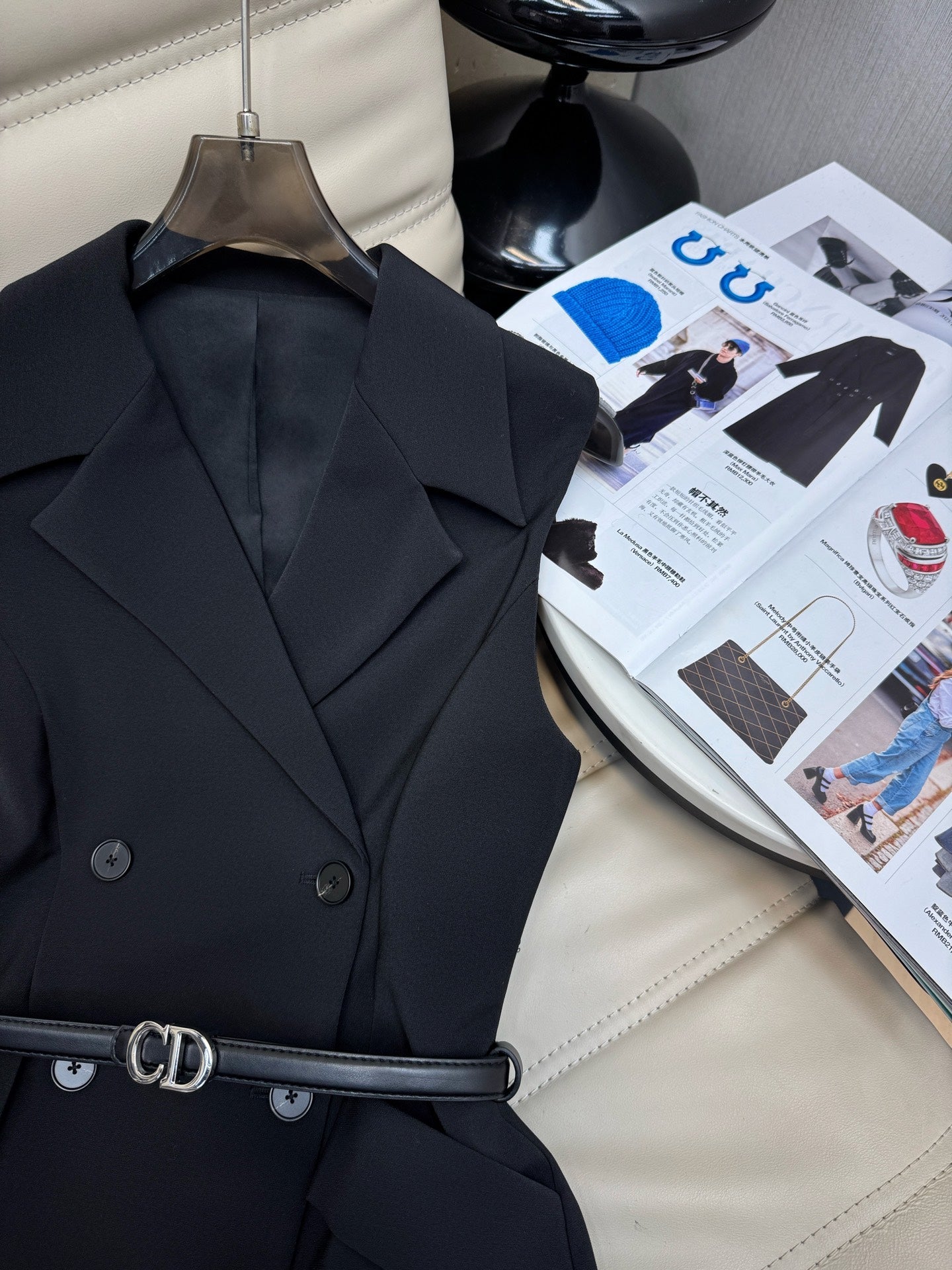 DIOR 25S TWO-PIECE V-NECK BLAZER DRESS 472