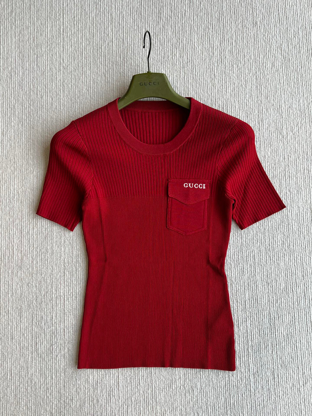 GUCCI SHORT-SLEEVE KNIT TOP 242808