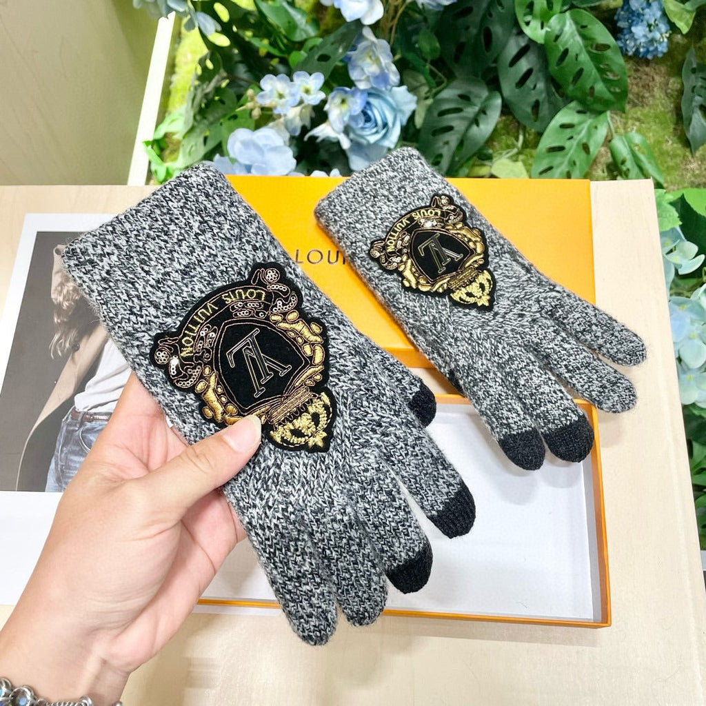 TOUCHSCREEN GLOVES IN STEEL GRAY WOOL 454594