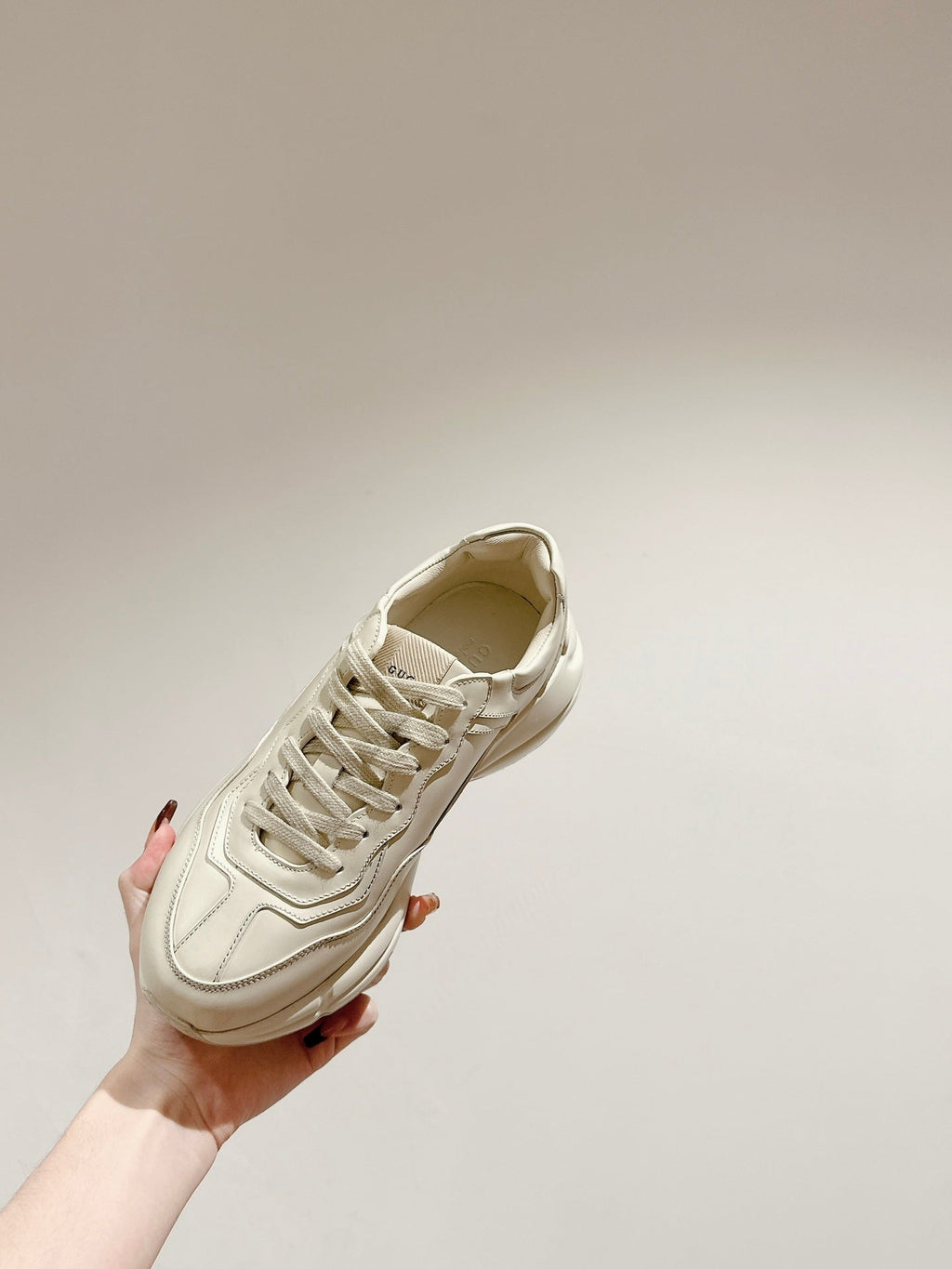 GG RHYTON TRAINER WHITE CALFSKIN