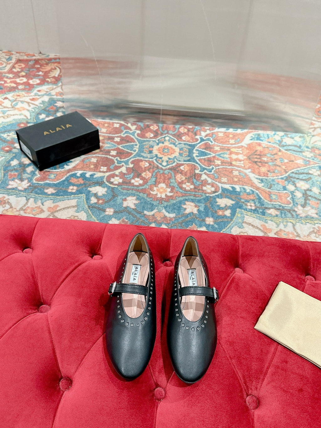 ALAIA MARY JANE IN BLACK LAMBSKIN WITH SILVER HARDWARE