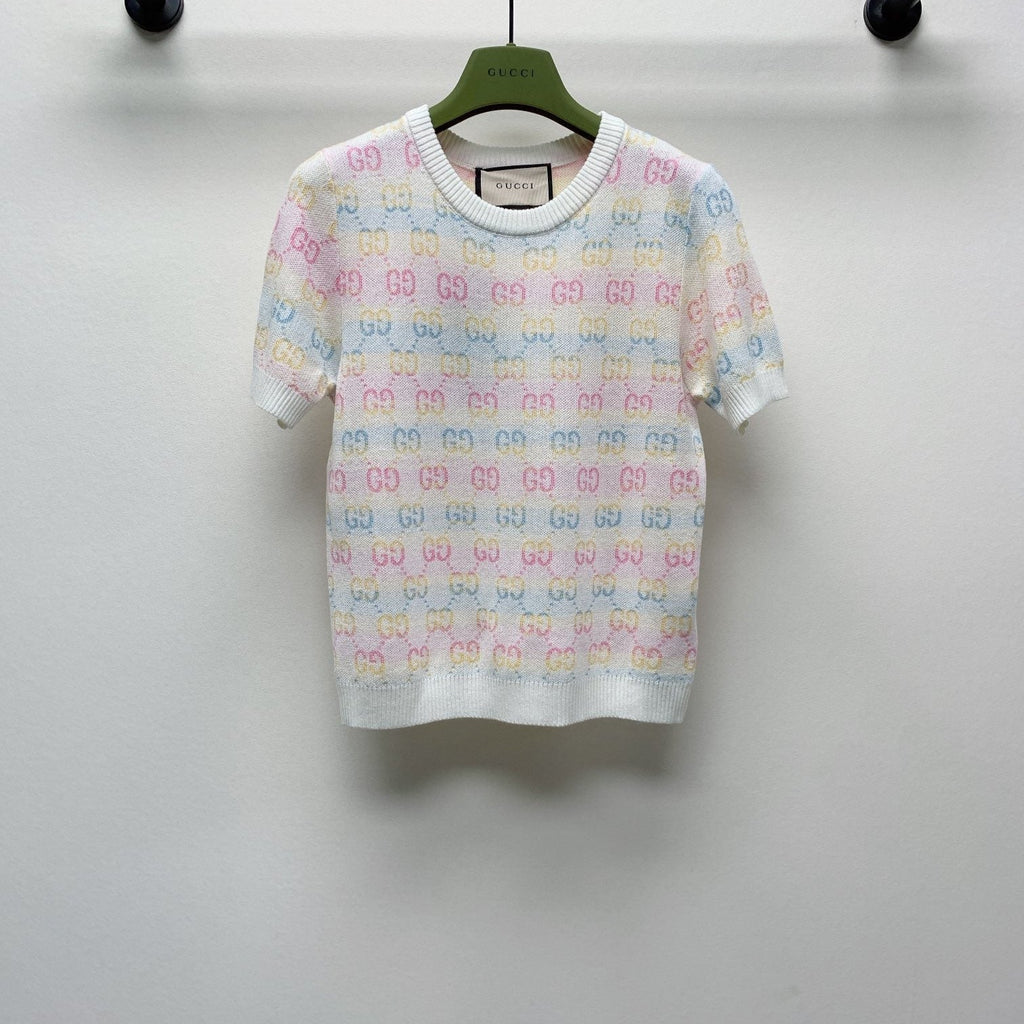 GUCCI SHORT-SLEEVE KNIT TOP 232145