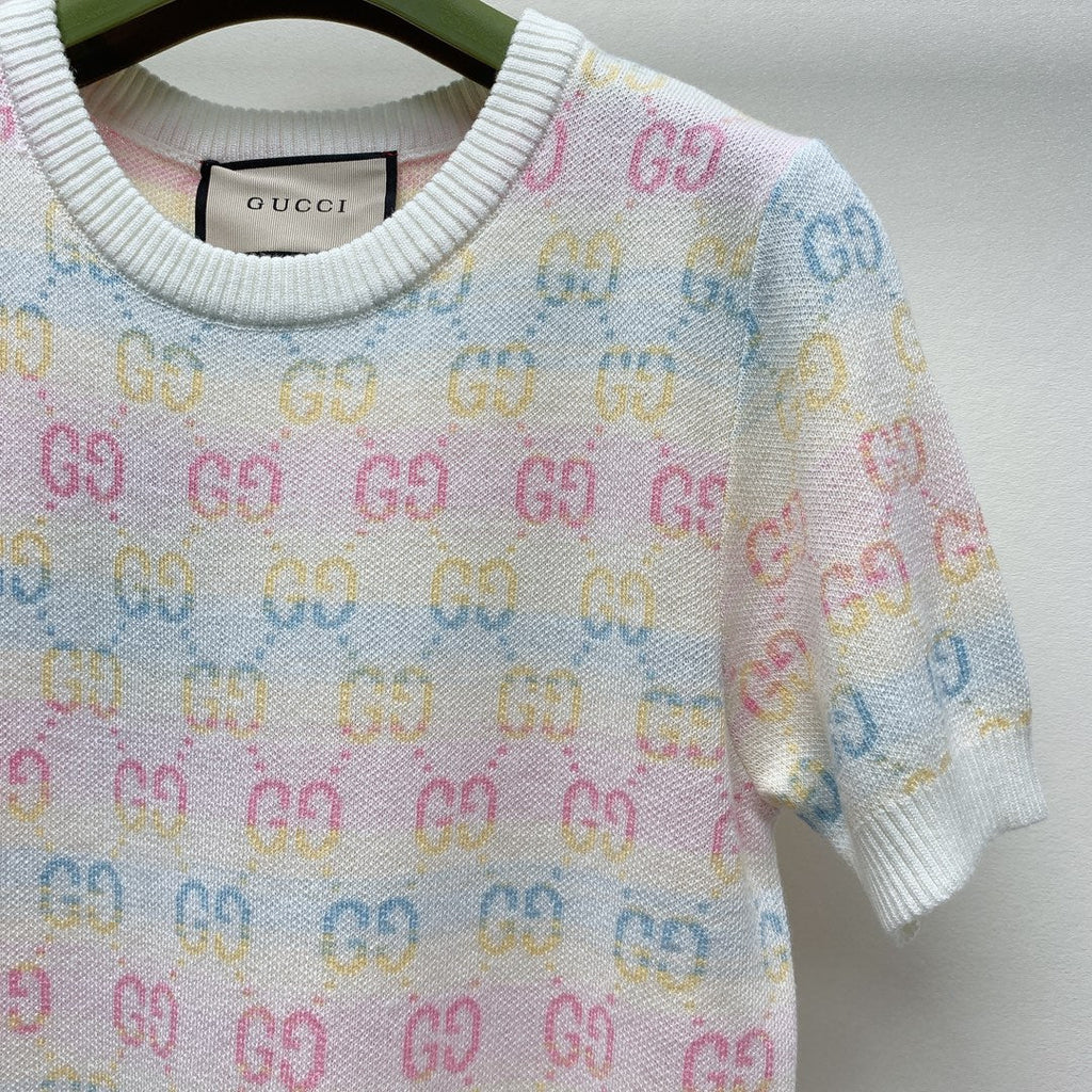 GUCCI SHORT-SLEEVE KNIT TOP 232145